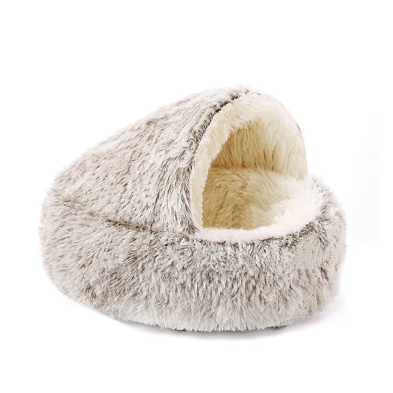 Round Plush Cat Bed