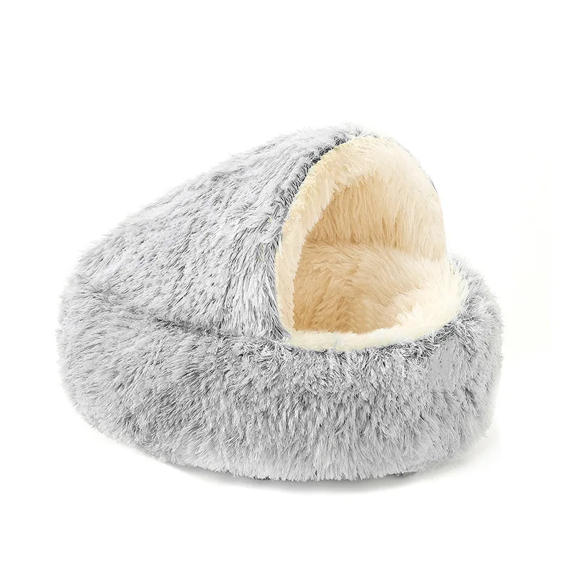 Round Plush Cat Bed