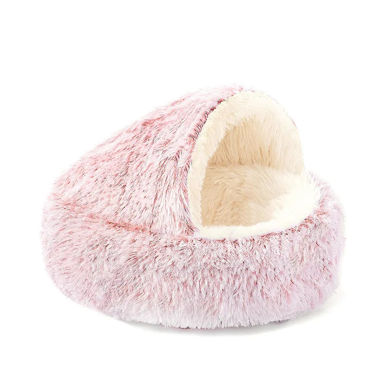 Round Plush Cat Bed