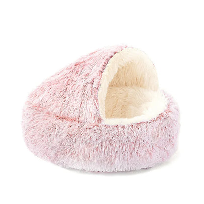 Round Plush Cat Bed