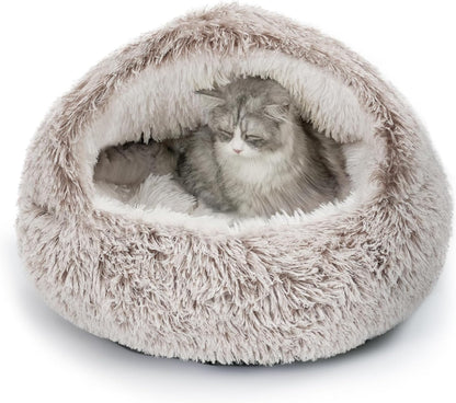 Large Cat Cave Bed Igloo Warm Washable Pet House 53X53Cm Coffee